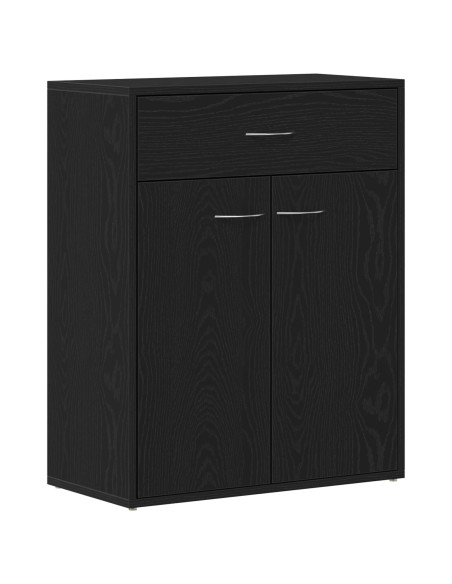 Credenza Nera in Rovere 60x30x75 cm - Legno ingegnerizzato