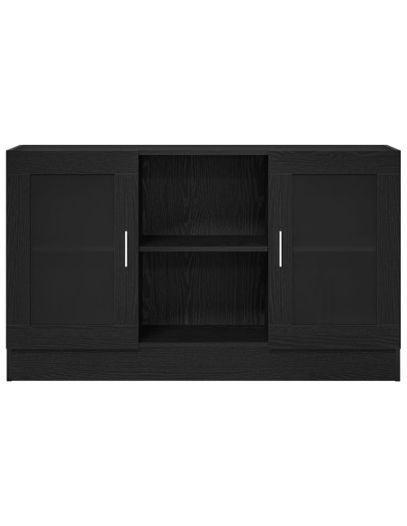 Credenza Nera in Rovere 120x30,5x70 cm in Legno Ingegnerizzato