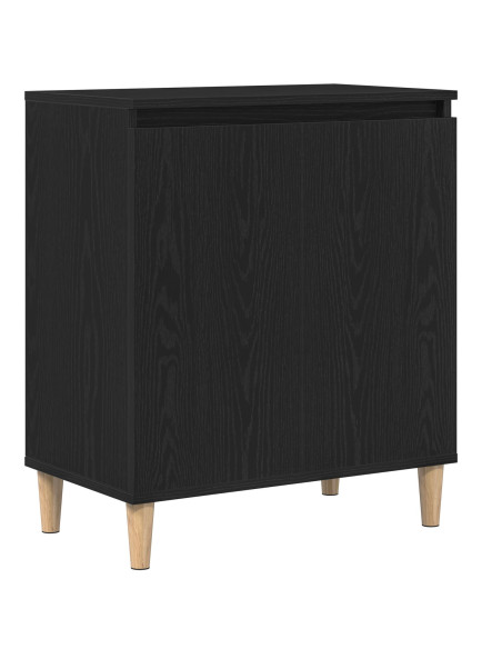 Credenza Nera in Rovere 60x35x70 cm in Legno Ingegnerizzato