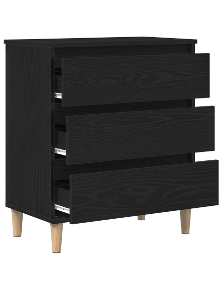 Mobile Nero Rovere 60x35x70 cm Legno ingegnerizzato