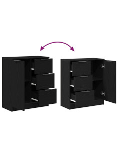 Credenza Rovere Nero 60 x 30 x 70 cm Legno multistrato