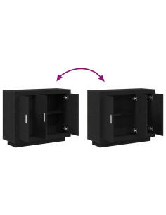 Credenza Rovere Nero 92 x 35 x 75 cm Legno multistrato