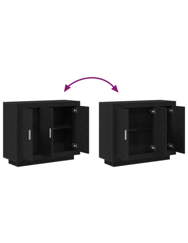 Credenza Rovere Nero 92 x 35 x 75 cm Legno multistrato