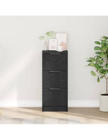 Credenza Rovere Nero 30 x 30 x 70 cm Legno multistrato