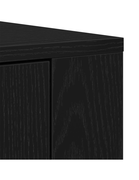 Mobile Vano Scaffale Nero Rovere 80x33x70 cm Legno Ingegnerizzato