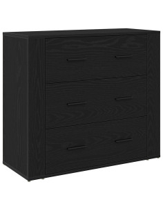 Credenza Rovere Nero 80 x 33 x 70 cm Legno multistrato