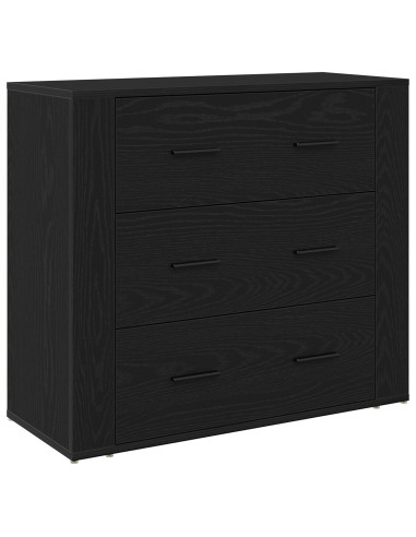 Credenza Rovere Nero 80 x 33 x 70 cm Legno multistrato