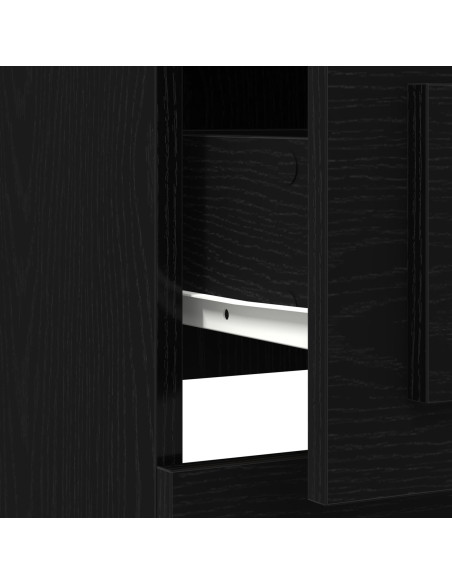 Highboard Nero Quercia 36x35,5x103,5 cm Legno ingegnerizzato