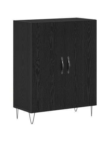 Credenza Rovere Nero 69,5 x 34 x 90 cm Legno multistrato