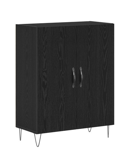 Credenza Nero Rovere 69,5x34x90 cm Legno ingegnerizzato