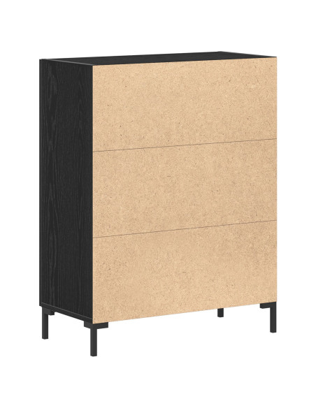 Credenza Nera Rovere 69,5x34x90 cm Legno ingegnerizzato