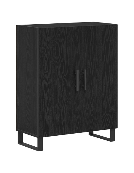 Credenza Nero Rovere 69,5x34x90 cm Legno ingegnerizzato
