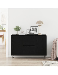 Credenza Rovere Nero 101,5 x 35 x 70 cm Legno multistrato