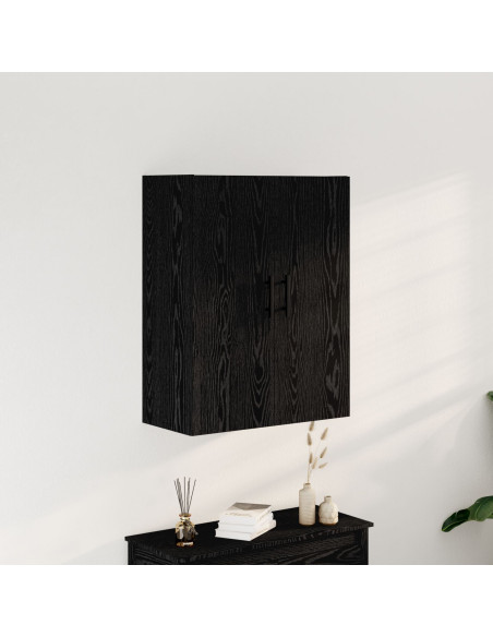 Armadio da Muro  Nero Quercia 69,5x34x90 cm Legno Ingegnerizzato