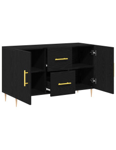 Credenza Rovere Nero 100 x 36 x 60 cm Legno multistrato
