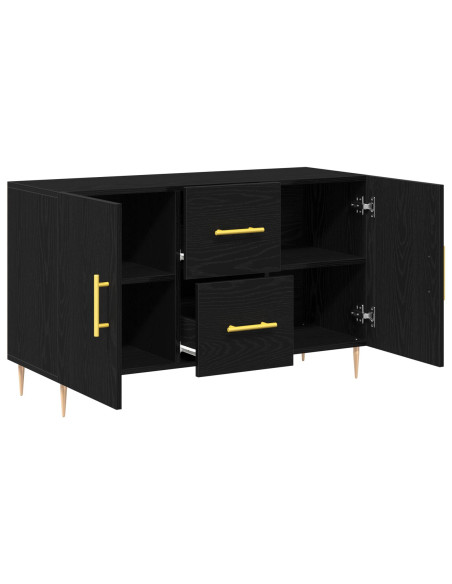 Cassettiera Nero Rovere 100x36x60 cm Legno ingegnerizzato