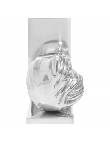 Fermalibri 2 pcs Argento 8x12x16,5 cm Alluminio Cane