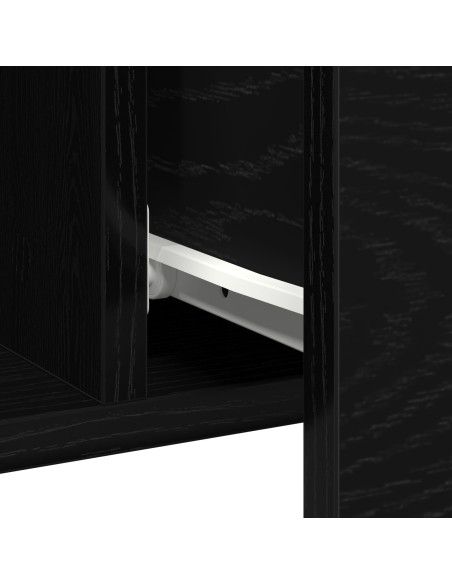 Sideboard  Nero Rovere 100x36x60 cm Legno ingegnerizzato