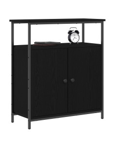 Credenza Rovere Nero 70 x 30 x 80 cm Legno multistrato