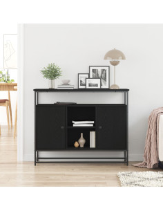Credenza Rovere Nero 100 x 35 x 80 cm Legno multistrato