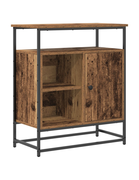 Credenza In Legno Invecchiato 69x35x80 cm Legno Ingegnerizzato e Acciaio