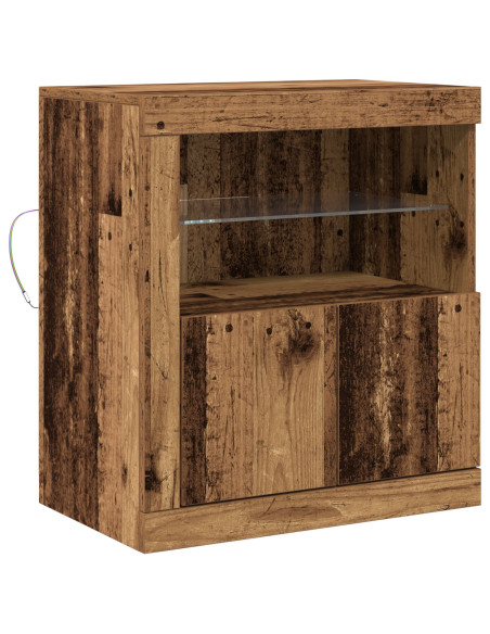 Sideboard  con luci LED Legno Invecchiato 60,5x37x67 cm