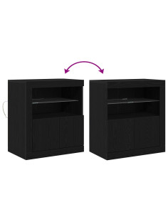 Madia LED Nero 60,5 x 37 x 67 cm Legno multistrato