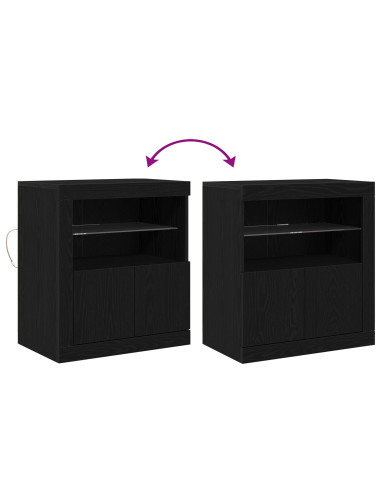 Madia LED Nero 60,5 x 37 x 67 cm Legno multistrato