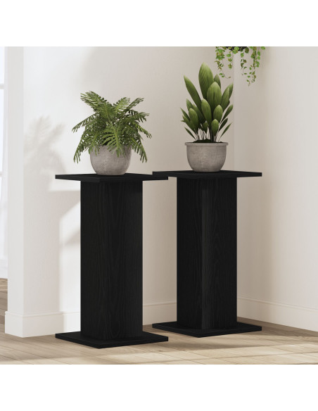 Supporti per altoparlanti  2 pezzi Rovere Nero 30x30x60 cm Legno ingegnerizzato