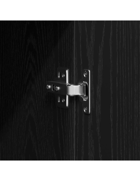 Armadio  Nero Rovere 80x52x180 cm in Legno Ingegnerizzato