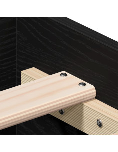 Struttura del letto Rovere Nero 135 x 190 cm Legno multistrato
