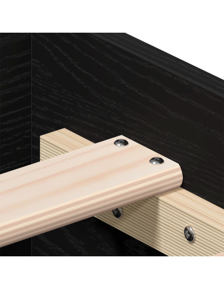 Letto con Cassetti Rovere Nero 135x190 cm Legno Ingegnerizzato