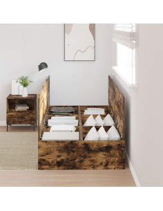 Struttura letto con contenitore Rovere fumé 90 x 200 cm