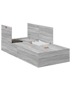 Struttura letto con contenitore Grigio Sonoma 90 x 200 cm