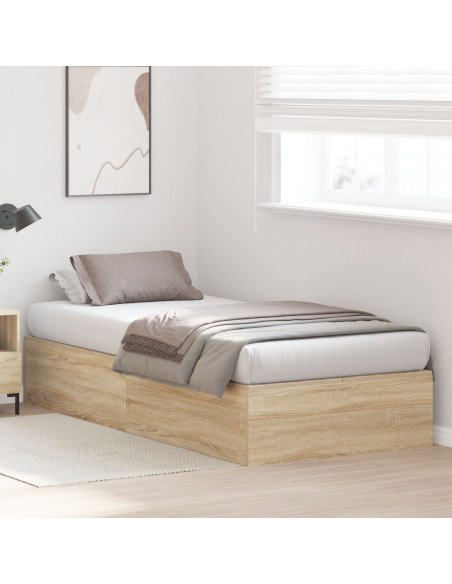 Struttura letto con contenitore Rovere Sonoma 100 x 200 cm