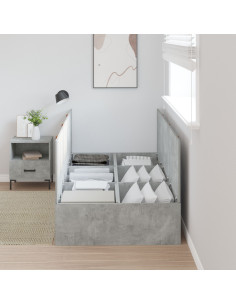 Struttura letto con contenitore Grigio cemento 100 x 200 cm