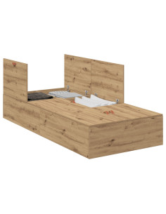 Struttura letto con contenitore Rovere artigianale 100 x 200 cm