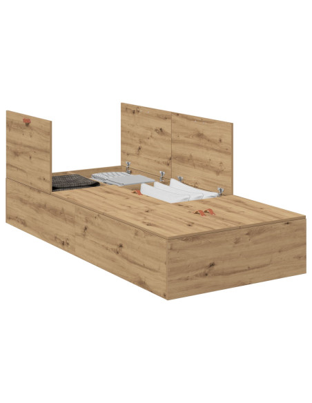 Struttura Letto con Contenitore Rovere 100x200 cm