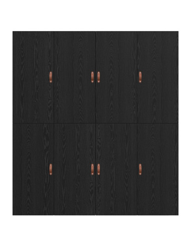 Struttura letto con contenitore Rovere Nero 200 x 200 cm