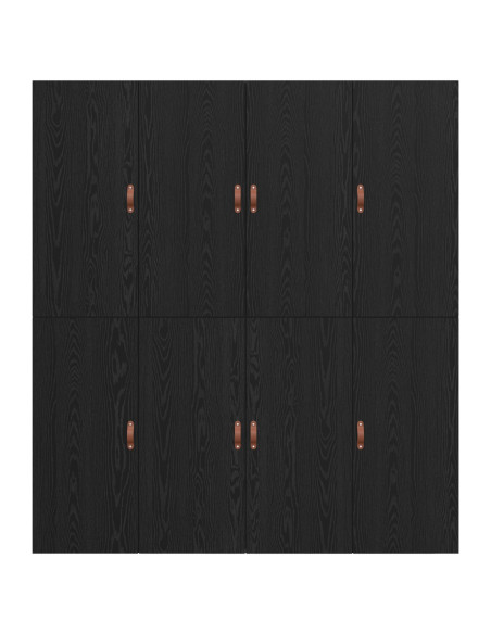 Struttura Letto con Contenitore  Nero Rovere 200x200 cm