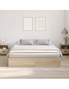 Struttura letto con contenitore Rovere Sonoma 200 x 200 cm