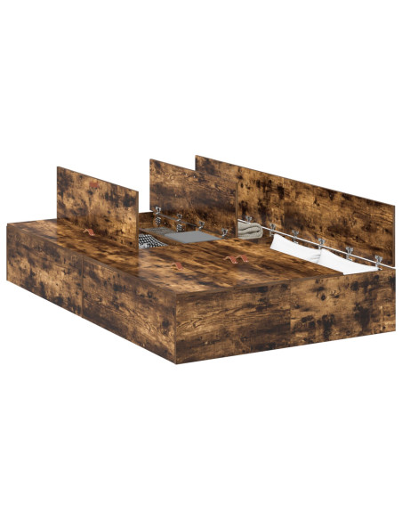 Struttura letto con contenitore Rovere fumé 120 x 200 cm