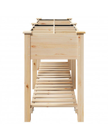 Fioriera da Giardino con Griglie 203x53x76 cm Legno Massello di Abete