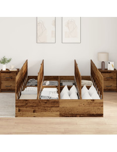 Struttura letto con contenitore Legno vecchio 150 x 200 cm