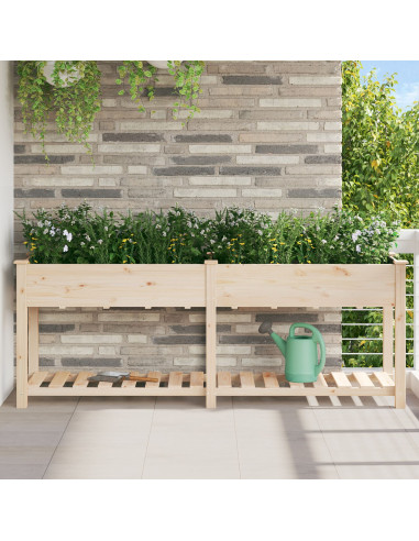 Fioriera da Giardino con Mensola 203x53x76 cm Legno Massello di Abete