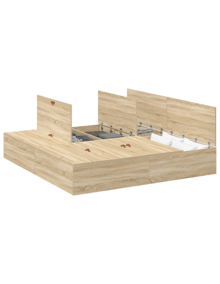 Struttura Letto Storage  Rovere Sonoma 180x200 cm