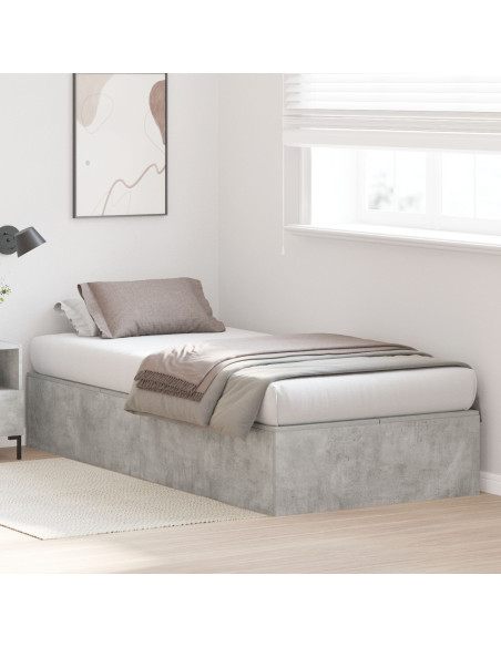 Struttura letto con contenitore Grigio cemento 70 x 190 cm