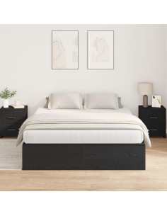 Struttura letto con contenitore Rovere Nero 140 x 190 cm
