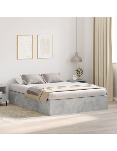 Struttura letto con contenitore Grigio cemento 140 x 190 cm