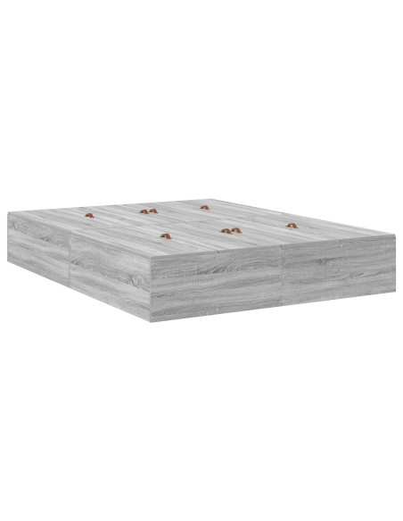 Struttura Letto con Contenitore  Grigio Sonoma 135x190 cm